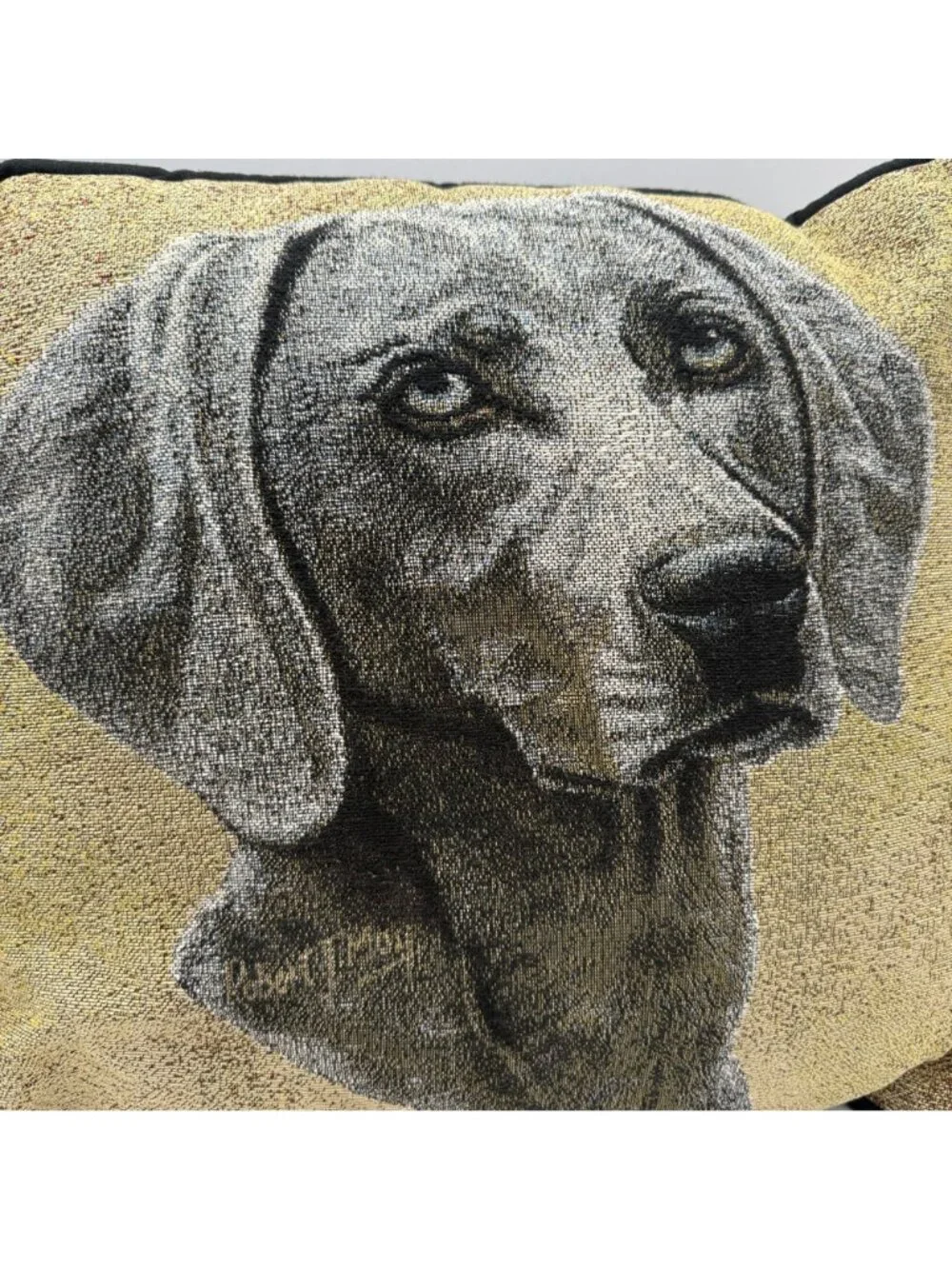 Weimaraner Dog Decorative Square Throw Pillow Tapestry Design 15 Inches